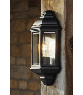 Nelson Outdoor Wall Light Matt Black and Glass IP44-2