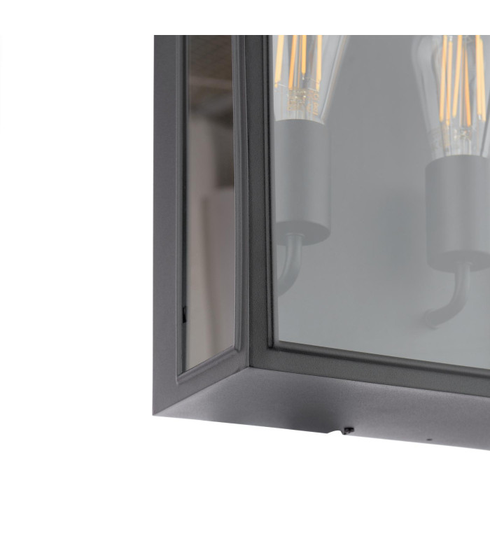 Mazin Outdoor Wall Light Matt Black and Glass IP44-7