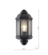 Nelson Outdoor Wall Light Matt Black and Glass IP44-6