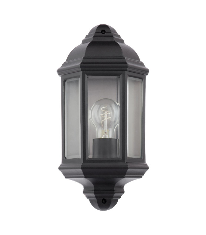 Nelson Outdoor Wall Light Matt Black and Glass IP44-7