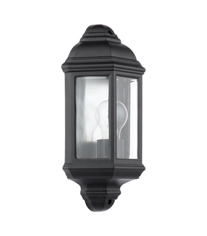 Nelson Outdoor Wall Light Matt Black and Glass IP44-9