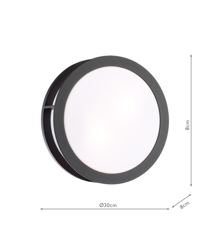 Ratana Outdoor Wall Light Matt Black and Opal IP44-2