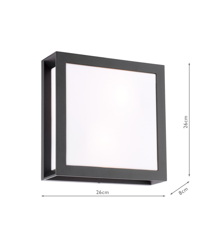 Vayu Outdoor Wall Light Matt Black and Opal IP44-2