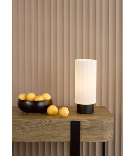 Aneska Table Lamp Matt Black and Opal Glass-2