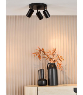 Cawley 3 Light Plate Spotlight Matt Black-2