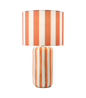 Cicada Table Lamp Orange Ceramic and Polished Chrome With Shade-1