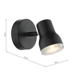 Clint Bathroom Wall Spotlight Matt Black IP44-2
