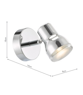 Clint Bathroom Wall Spotlight Polished Chrome IP44-2