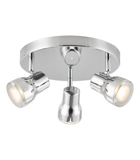 Clint 3 Light Bathroom Plate Spotlight Polished Chrome IP44-1