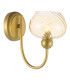 Cognac Wall Light Satin Gold and Champagne Ribbed Glass-1