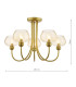 Cognac 5 Light Semi-Flush Satin Gold and Champagne Ribbed Glass-4