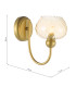 Cognac Wall Light Satin Gold and Champagne Ribbed Glass-6