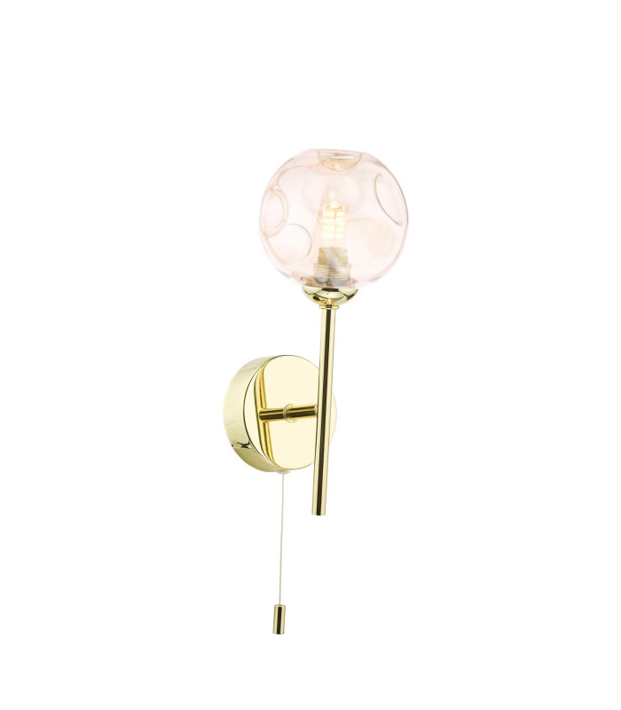Cohen Wall Light Polished Gold With Closed Organic Amber Glass