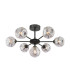 Cohen 7 Light Ceiling Pendant Matt Black With Closed Organic Smoked Glass