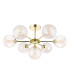 Cohen 7 Light Semi Flush Ceiling Polished Gold With Twisted Amber Glass