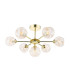 Cohen 7 Light Semi Flush Ceiling Polished Gold With Closed Organic Amber Glass