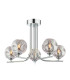 Cradle 5 Light Semi Flush Ceiling Polished Chrome With Closed Organic Smoked Glass