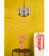 Daylin 3 Light Ceiling Pendant Satin Black and Smoked Ribbed Glass-3