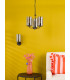 Daylin 3 Light Ceiling Pendant Satin Black and Smoked Ribbed Glass-5