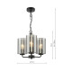 Daylin 3 Light Ceiling Pendant Satin Black and Smoked Ribbed Glass-6