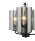 Daylin 3 Light Ceiling Pendant Satin Black and Smoked Ribbed Glass-8