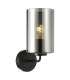 Daylin Wall Light Satin Black and Smoked Ribbed Glass-1