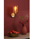Daylin Wall Light Satin Gold and Amber Ribbed Glass-2