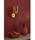 Daylin Wall Light Satin Gold and Amber Ribbed Glass-3
