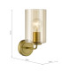 Daylin Wall Light Satin Gold and Amber Ribbed Glass-6