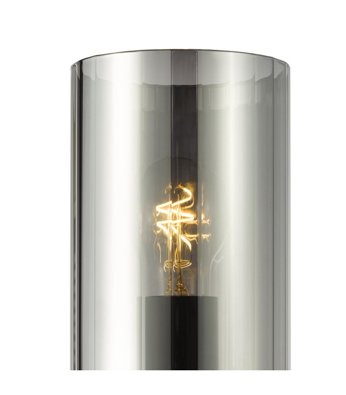 Daylin Wall Light Satin Black and Smoked Ribbed Glass-8