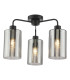 Daylin 3 Light Semi-Flush Satin Black and Smoked Ribbed Glass-1