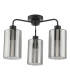 Daylin 3 Light Semi-Flush Satin Black and Smoked Ribbed Glass-5