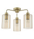 Daylin 3 Light Semi-Flush Satin Gold and Amber Ribbed Glass-5