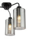 Daylin 3 Light Semi-Flush Satin Black and Smoked Ribbed Glass-6