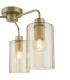 Daylin 3 Light Semi-Flush Satin Gold and Amber Ribbed Glass-6
