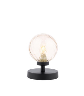 Esben Touch Table Lamp Matt Black With Twisted Amber Glass