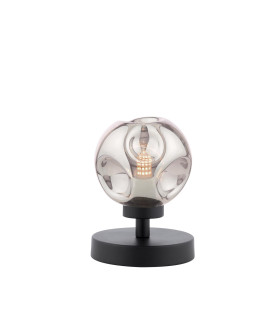 Esben Touch Table Lamp Matt Black With Closed Organic Smoked Glass