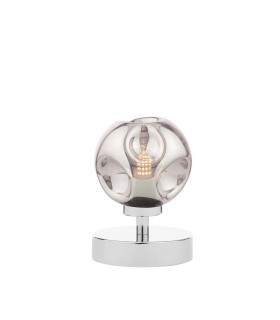 Esben Touch Table Lamp Polished Chrome With Closed Organic Smoked Glass