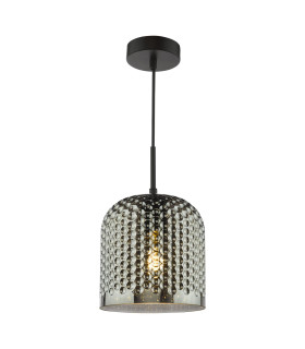 Esila Ceiling Pendant Matt Black and Smoked Glass-1