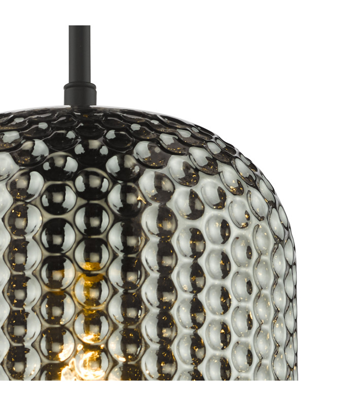 Esila Ceiling Pendant Matt Black and Smoked Glass-6