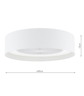 Fan Flush White With Shade LED-2