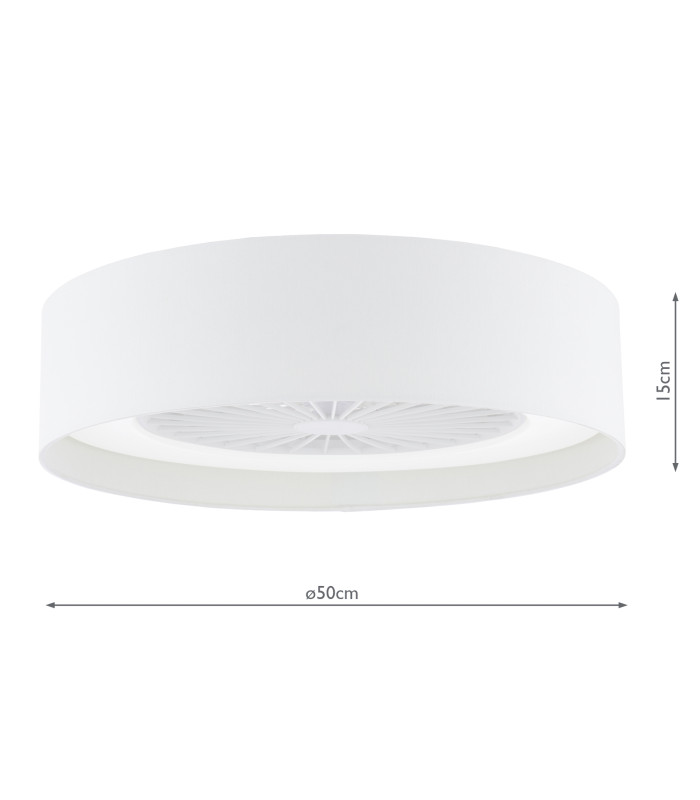 Fan Flush White With Shade LED-2
