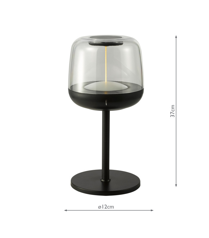 Ezera Rechargeable Outdoor Table Lamp Black LED IP44-2