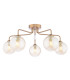 Feya 5 Light Semi-Flush Antique Bronze With Twisted Amber Glass
