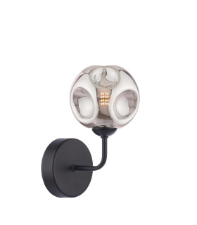 Feya Wall Light Matt Black With Closed Organic Smoked Glass