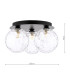 Foley 3 Light Flush Matt Black With Clear Dimpled Glass-2