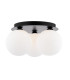 Foley 3 Light Flush Matt Black With Opal Glass-1