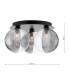 Foley 3 Light Flush Matt Black With Smoked/Clear Ribbed Glass-2
