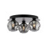 Foley 3 Light Flush Matt Black With Closed Organic Smoked Glass-1