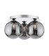 Foley 3 Light Flush Polished Chrome With Smoked Dimpled Glass-1